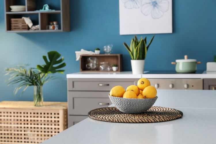 fruit bowl on kitchen table