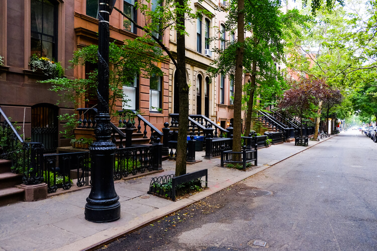 Beautiful New York Street with Apartments for Rent