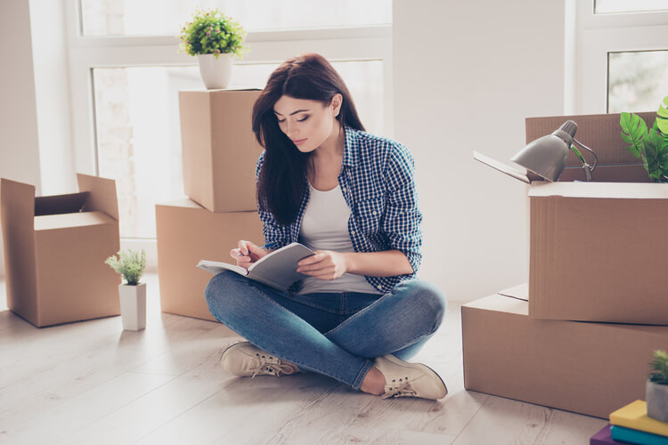 Young woman who just moved in