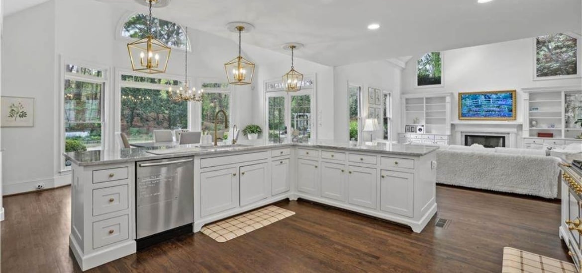 huge kitchen area in historical single family home for rent in atlanta 