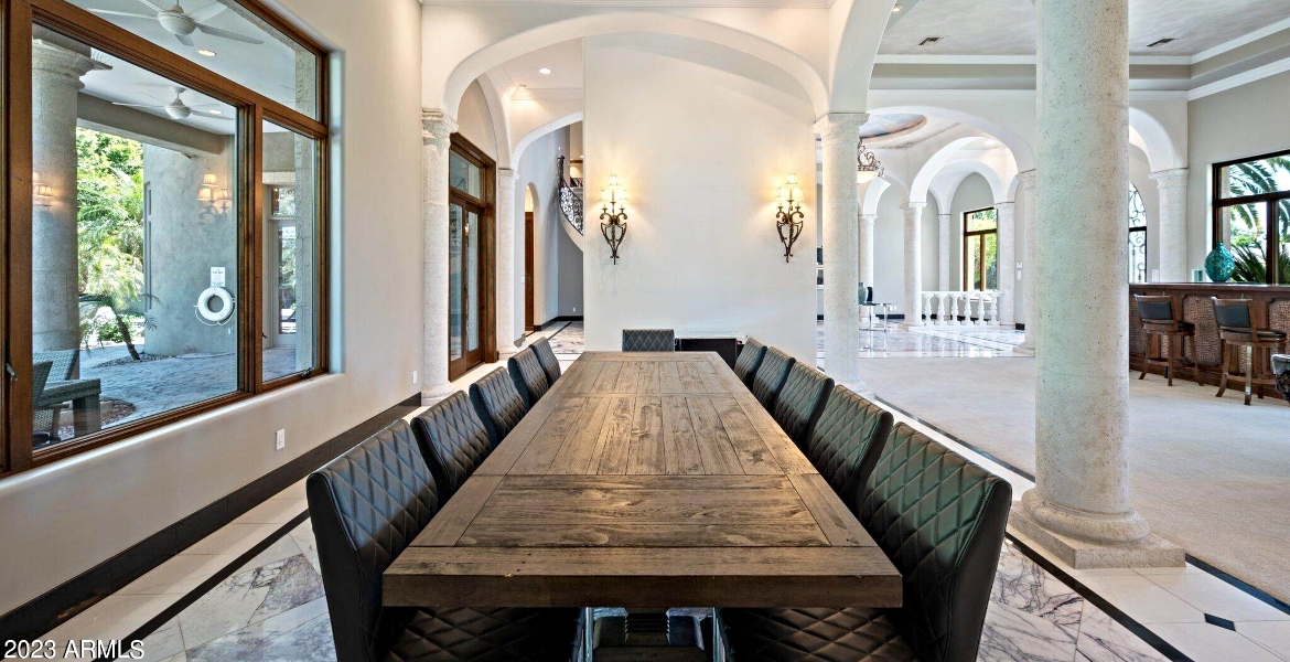 large table in a Phoenix rental house