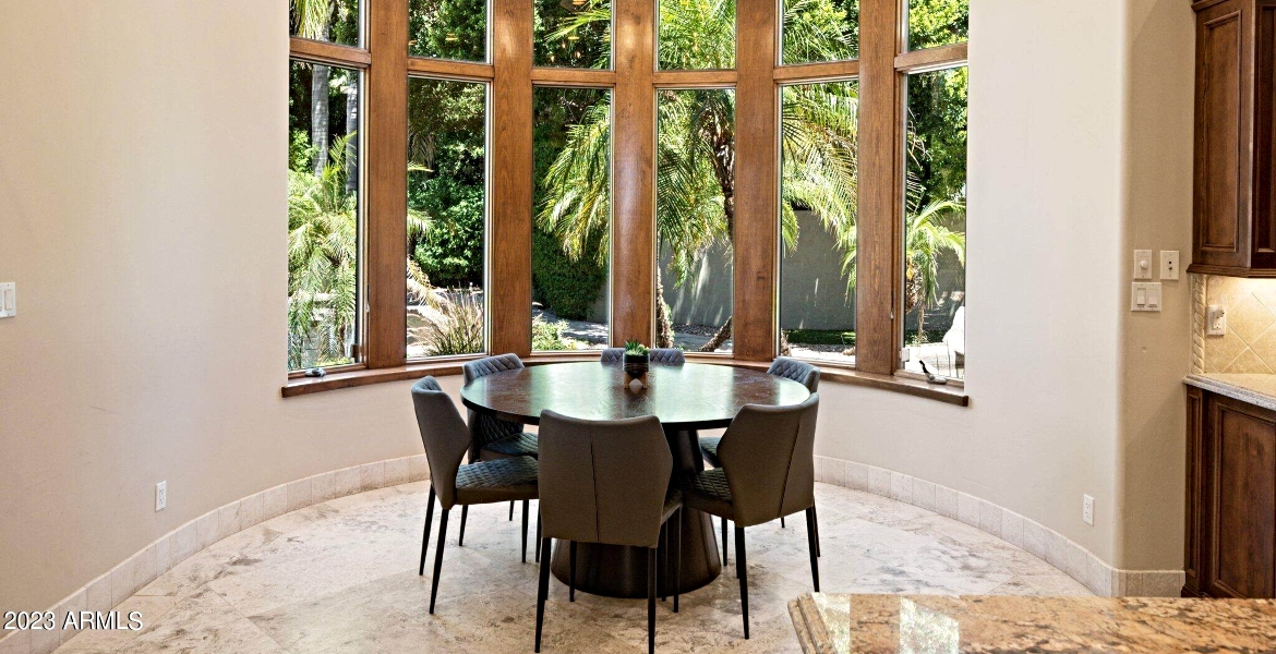 dining with a view in a Phoenix rental house