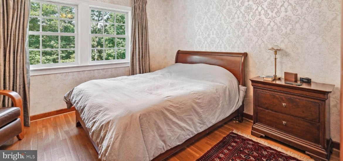 serene master bedroom in a historical house for rent in Washington DC