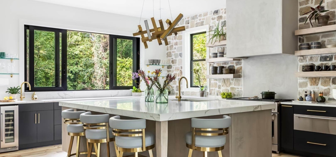 open space kitchen in a luxurious rental house in raleigh NC