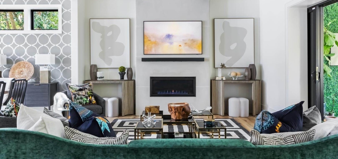 spacious living room in a luxurious rental house in raleigh NC