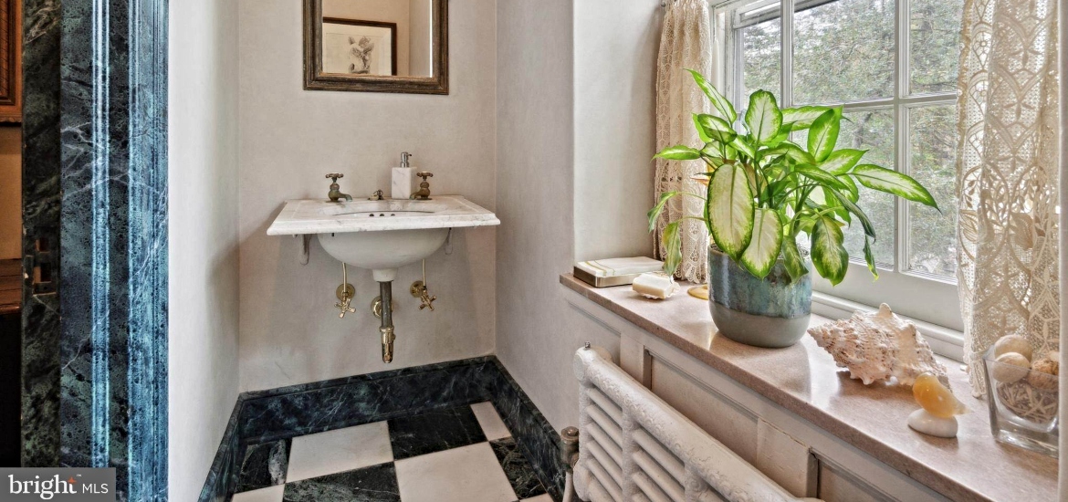 one of a kind bathroom in a historical philadelphia house for rent