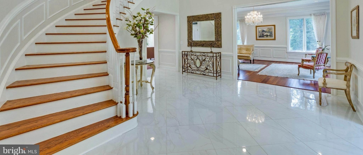 exquisite white foyer in a house for rent in bethesda maryland