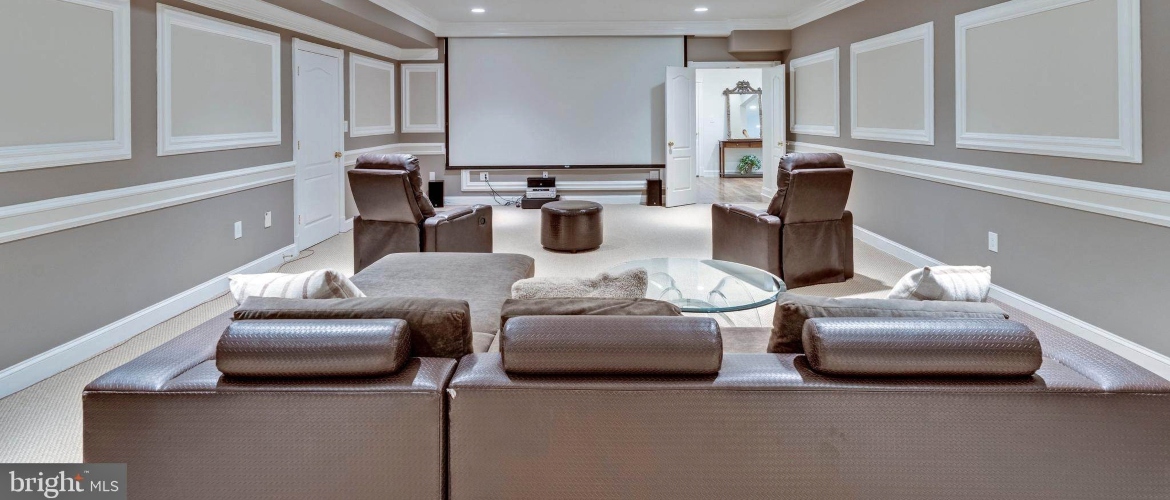 state-of-the-art home theater in a house for rent in Bethesda Maryland