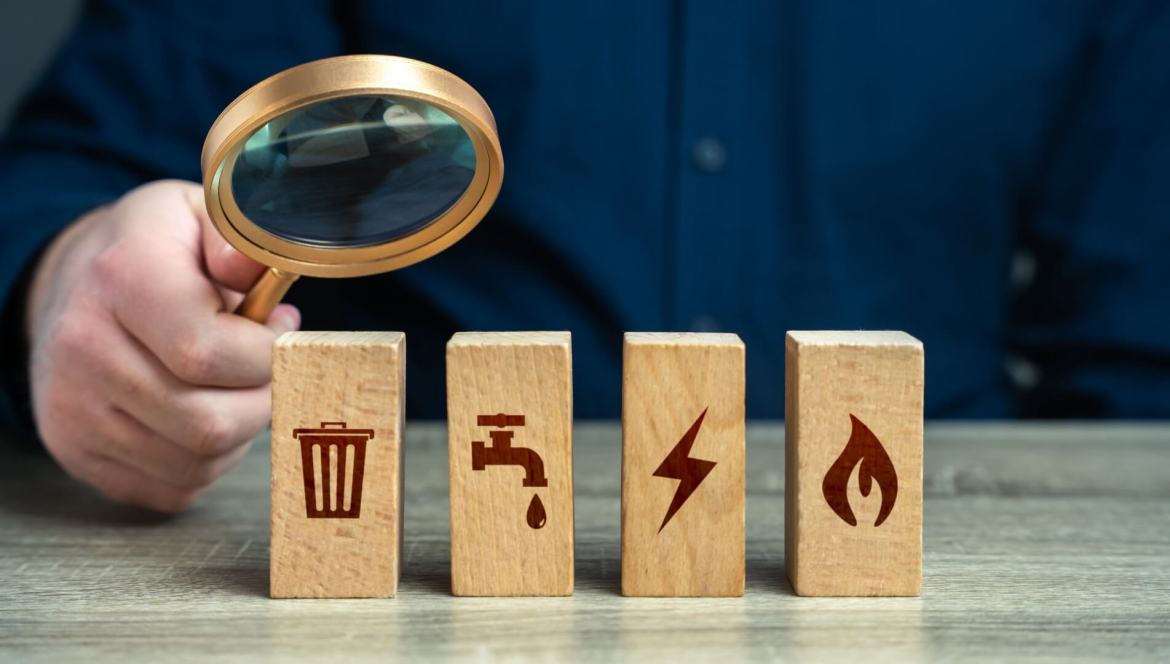 the cost of home utility services and bills. Electricity, heating, water and gas